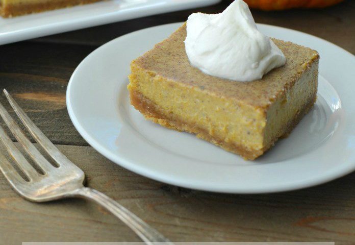 Pumpkin Pie Bars are the absolute best! The graham cracker crust is amazing with the velvety smooth pumpkin filling. I love how simple and easy these bars are to make. I always get asked for the recipe when ever I make them.