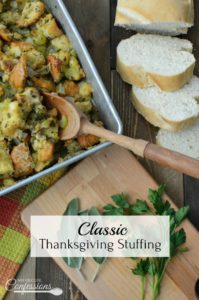 Classic Thanksgiving Stuffing is my go-to stuffing recipe. It's the best recipe I have found and I love how easy it is to make. This stuffing is the traditional Thanksgiving stuffing that we all know and love. It is moist, but not soggy, and loaded with flavor.