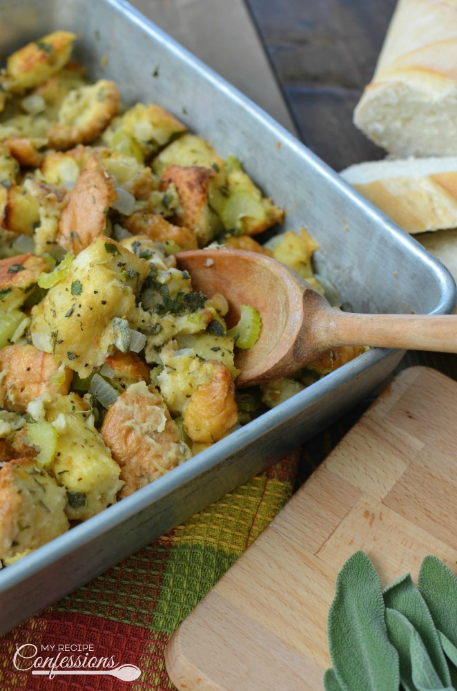 Classic Thanksgiving Stuffing is my go-to stuffing recipe. It's the best recipe I have found and I love how easy it is to make. This stuffing is the traditional Thanksgiving stuffing that we all know and love. It is moist, but not soggy, and loaded with flavor.