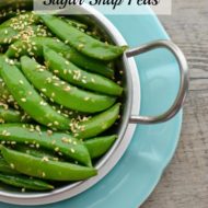 Stir-Fried Sugar Snap Peas are so good it's hard to believe they are healthy! This recipe can be made in 7 minutes, so they are perfect when you are in a pinch. These peas are so addicting and are the perfect way to get your kids to eat their veggies!