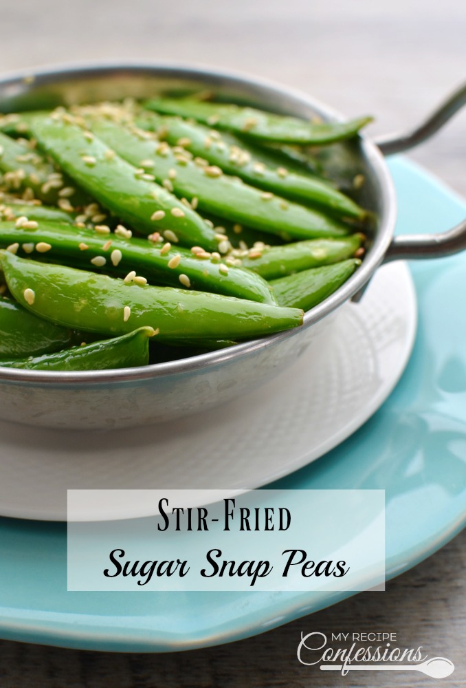 Stir-Fried Sugar Snap Peas are so good it's hard to believe they are healthy! This recipe can be made in 7 minutes, so they are perfect when you are in a pinch. These peas are so addicting and are the perfect way to get your kids to eat their veggies!