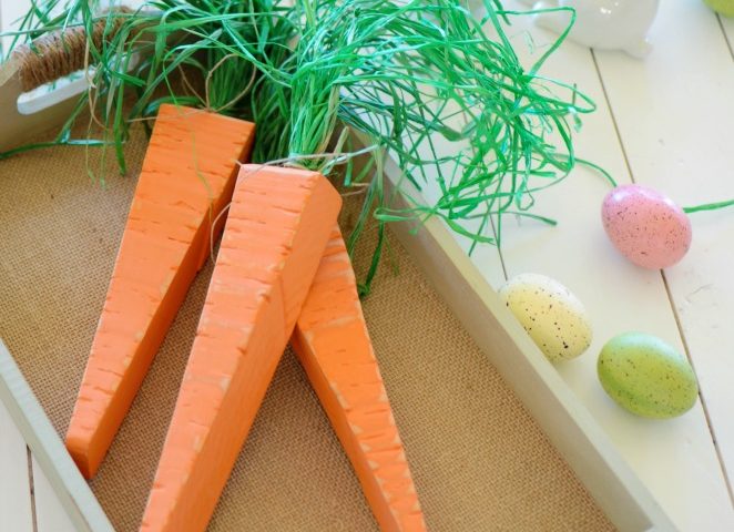DIY Wood Carrots are the perfect addition to my Easter Decor. You will be shocked when you see how easy they are to make. Just think how cute these DIY Wood Carrots would be along with all your other Easter and Spring Decor.