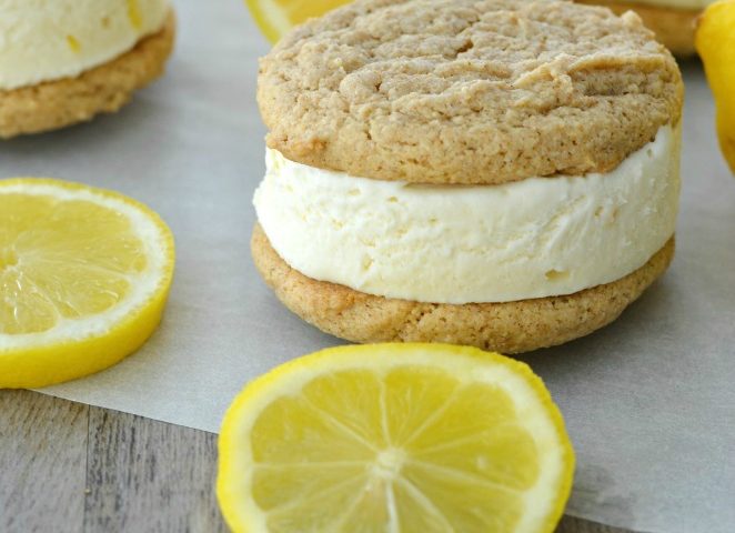 Lemon Cheesecake Ice Cream Sandwiches